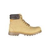 Botas de cordones beige beige con detalles de contraste