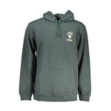 Green Fleece Hooded Sweatshirt with Logo Print