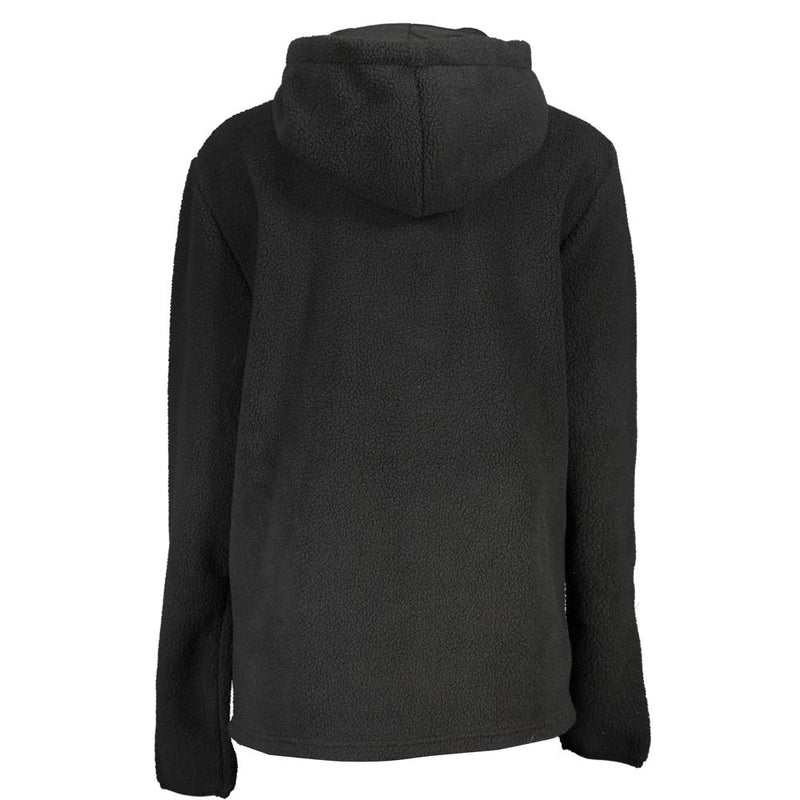 Elegantes schwarzes halbes Zip -Kapuzen -Sweatshirt