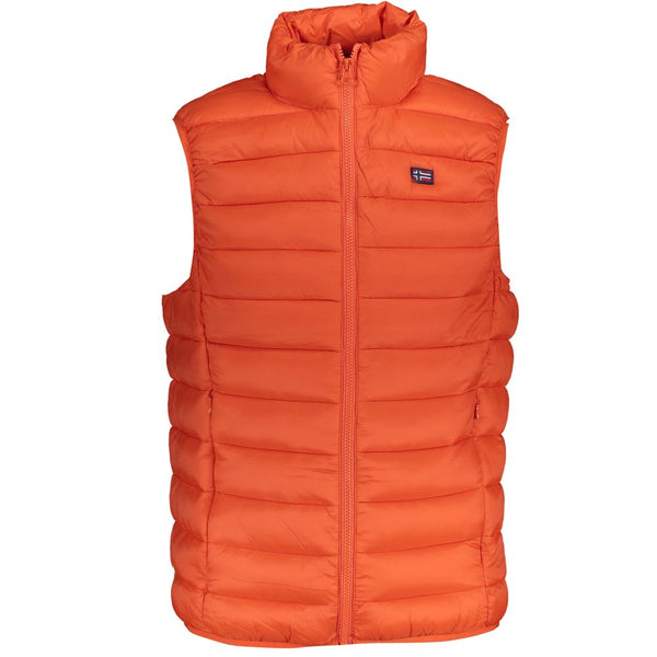 Elegante chaqueta de poliamide de naranja sin mangas