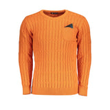 Twisted Crew Neck Orange Pullover