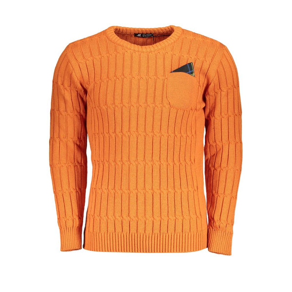 Twisted Crew Neck Orange Pullover