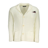 Elegante cardigan bianco con dettaglio del logo