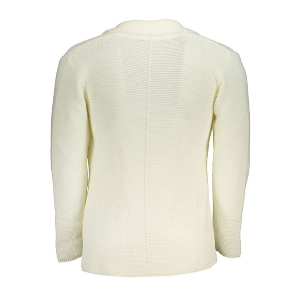 Cardigan blanc élégant avec détail du logo