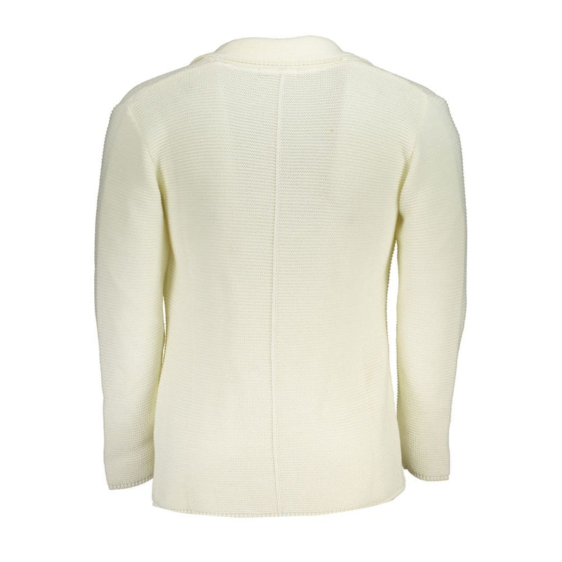 Elegante cardigan bianco con dettaglio del logo