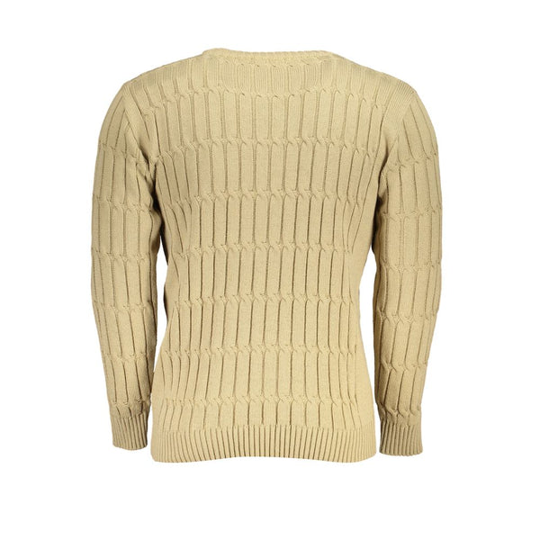 Elegant Beige Langarm Crew Crew Neck Sweater