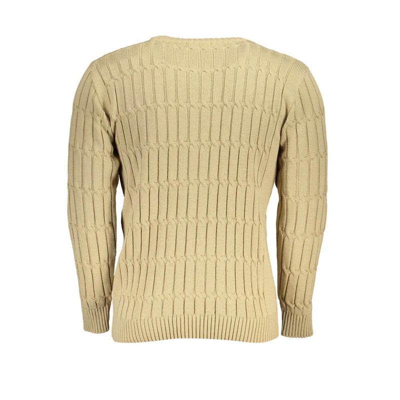 Elegant Beige Langarm Crew Crew Neck Sweater