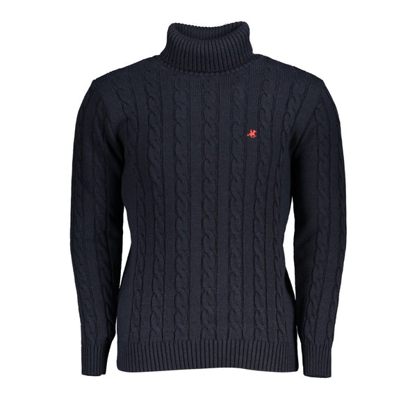 Eleganter Rollkragenpullover verdrehter Pullover in Blau