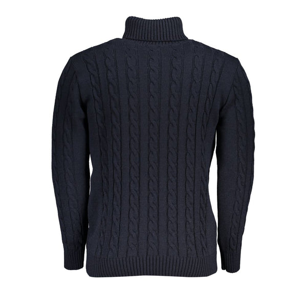 Eleganter Rollkragenpullover verdrehter Pullover in Blau