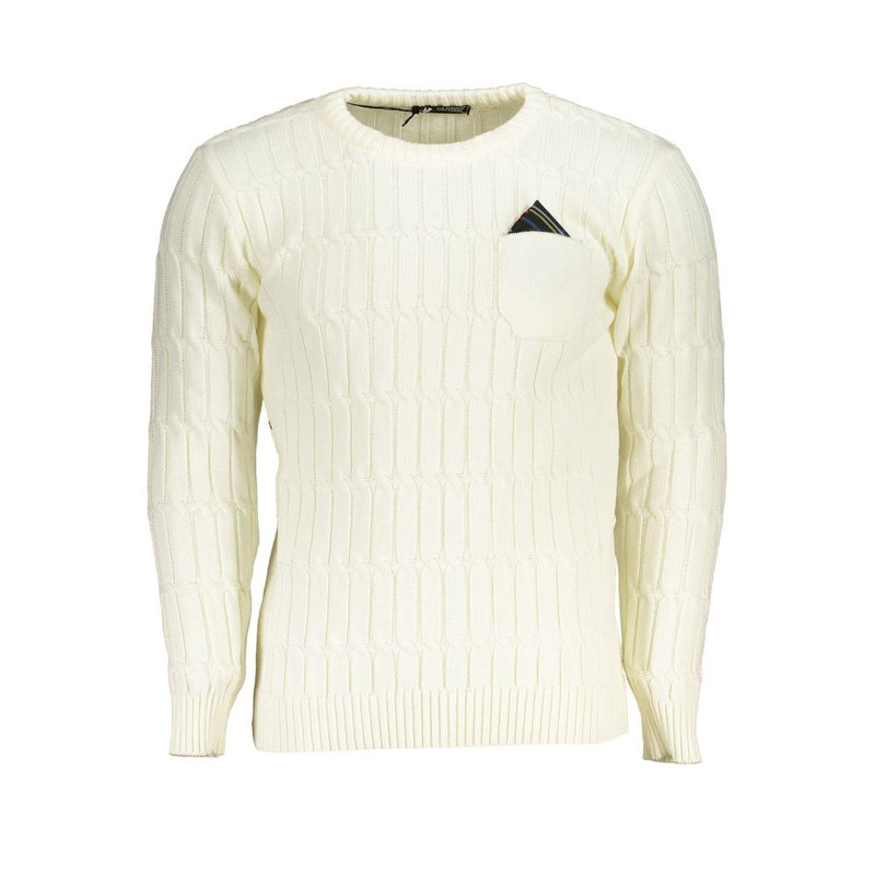 Elegant verdrehter Crew -Nackenpullover in Weiß