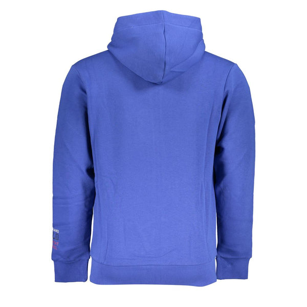 Sudadera de vellón con capucha azul elegante con bordado