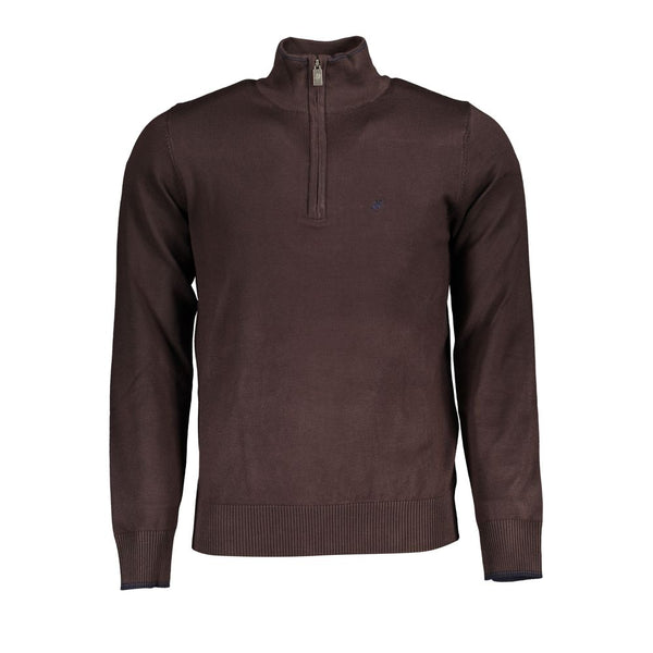 Elegante maglione a mezza zip con ricamo