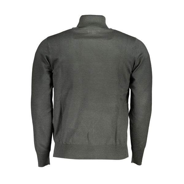 Eleganter grüner Rollkragenpullover mit einzigartiger Stickerei