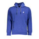 Chic Blue Hooded Vlies Sweatshirt mit Logo -Details