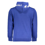 Chic Blue Hooded Vlies Sweatshirt mit Logo -Details