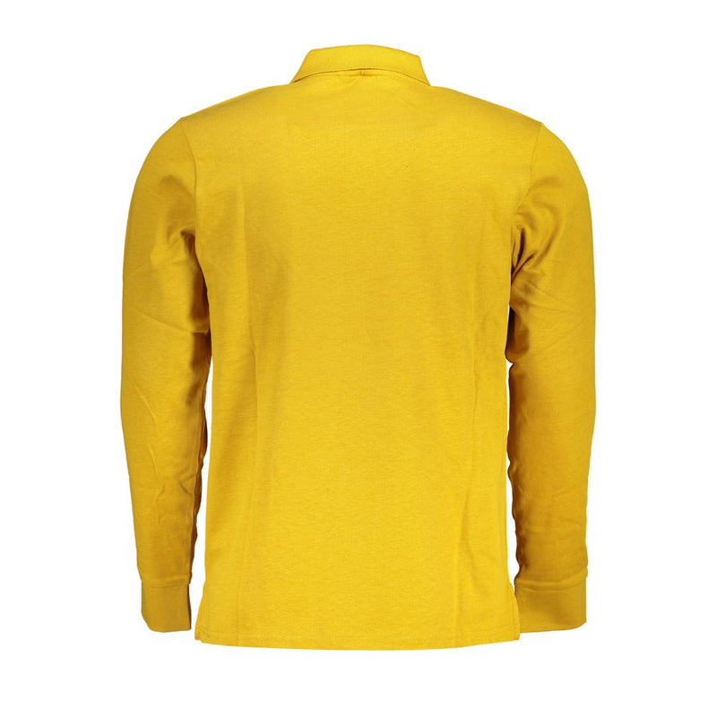 Polo di cotone giallo classico con ricamo