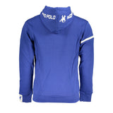 Klassisches blaues Kapuzenfleece -Sweatshirt