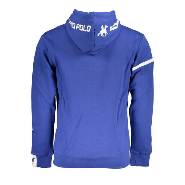 Klassisches blaues Kapuzenfleece -Sweatshirt