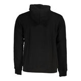 Schlankes schwarzes Kapuzen -Sweatshirt mit Stickerei