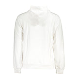 Maglione con cappuccio di miscela di cotone bianco chic