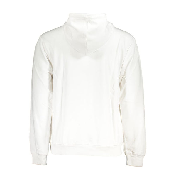 Maglione con cappuccio di miscela di cotone bianco chic