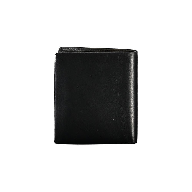 Elegante schwarze Lederbrieftasche für Männer