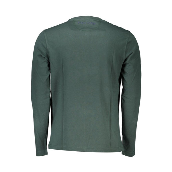 Elegant Crew Neck Green Tee avec broderie