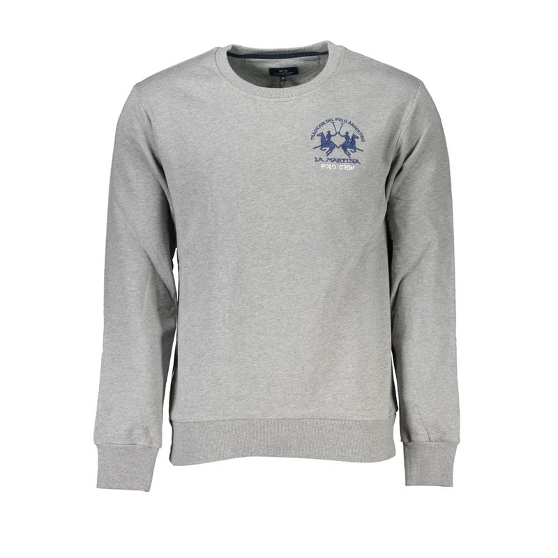 Chic Grey Crew Nack Cotton Sweatshirt