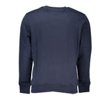 Chic Blue Crew Neck-shirt brodé