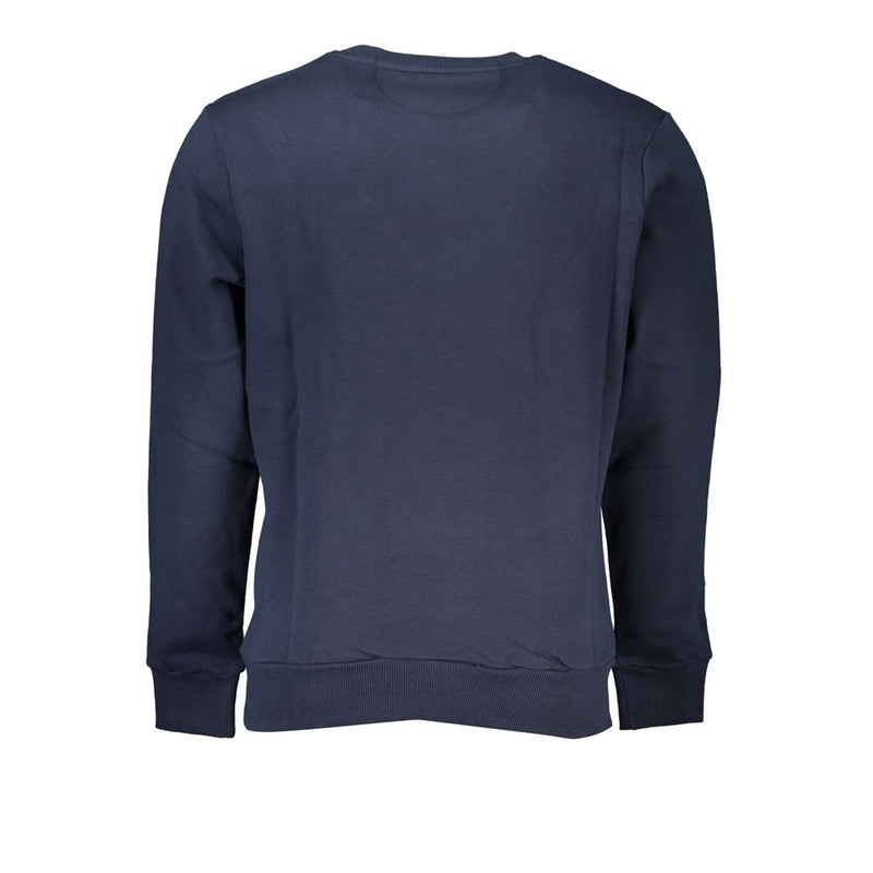 Chic Blue Crew Neck besticktes Sweatshirt