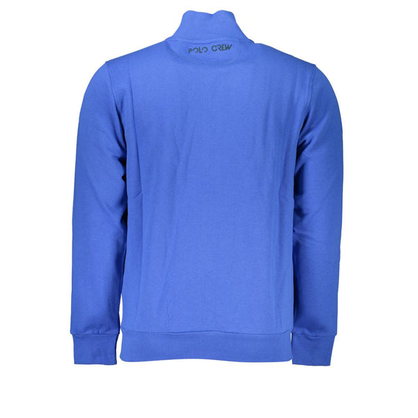 Elegantes blaues Fleece Sweatshirt mit Stickerei