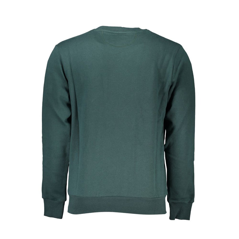 Smaragd -Crew Neck -Baumwollpullover - regelmäßige Passform