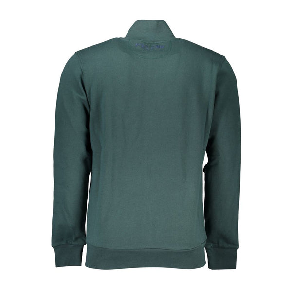 Elegante sudadera de vellón verde con bordado