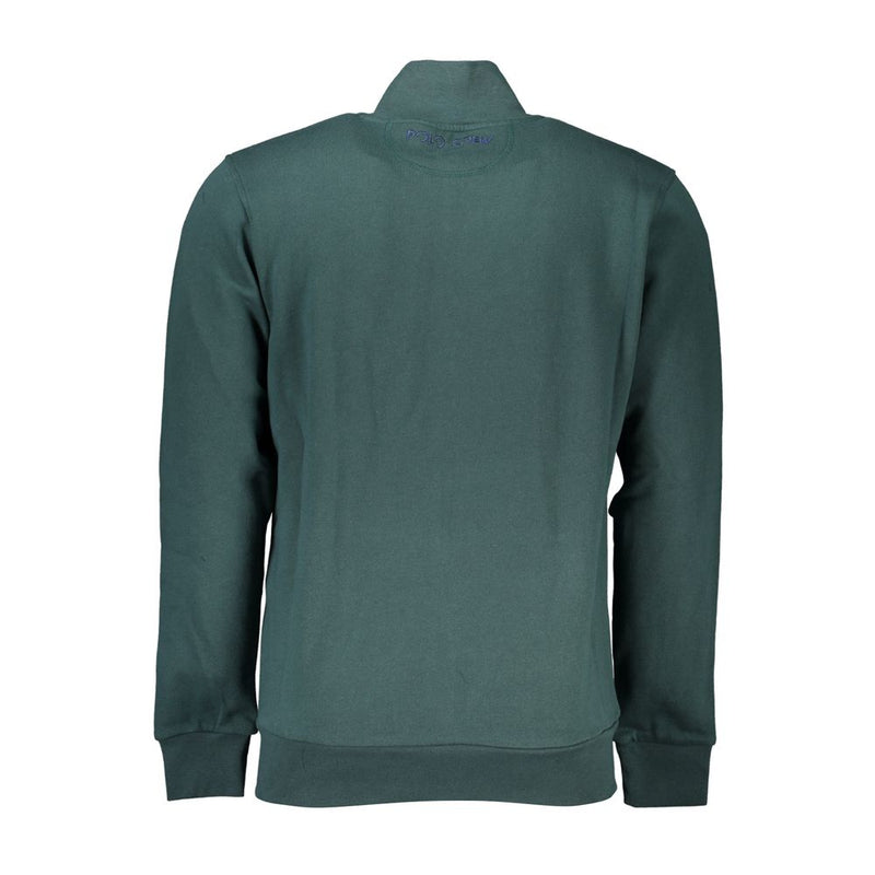 Elegante sudadera de vellón verde con bordado