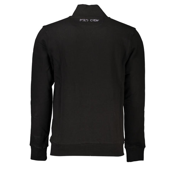 Maglione di zip in cotone nero elegante