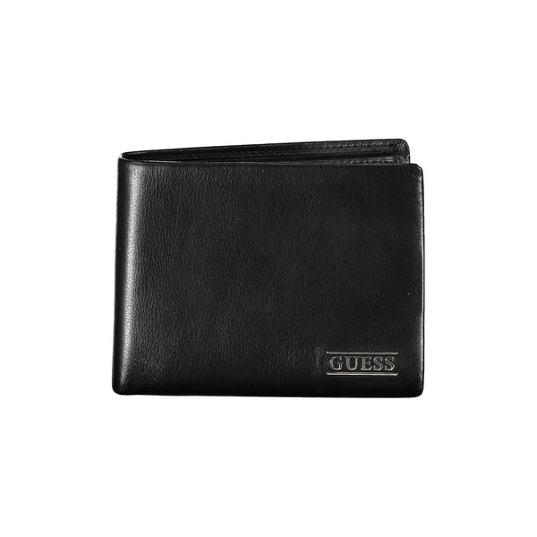 Elegante portafoglio bifold in pelle nera