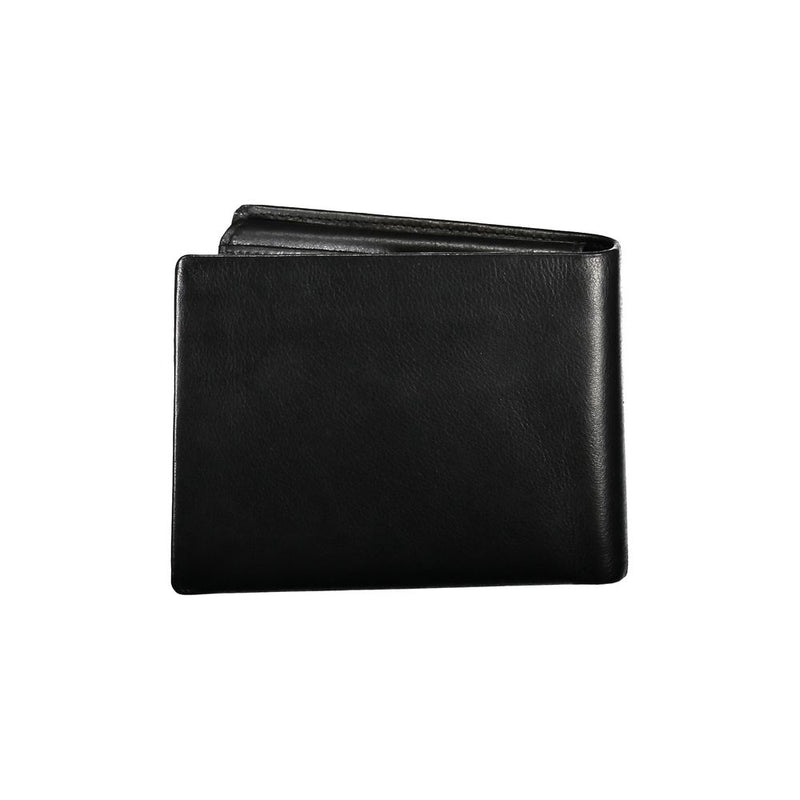 Elegante portafoglio bifold in pelle nera