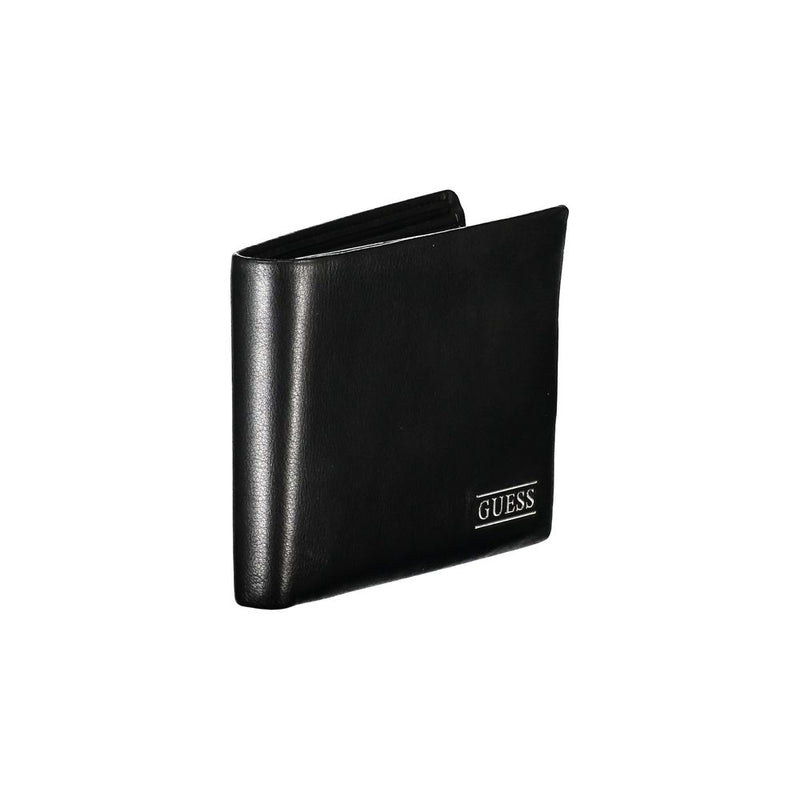 Elegante portafoglio bifold in pelle nera