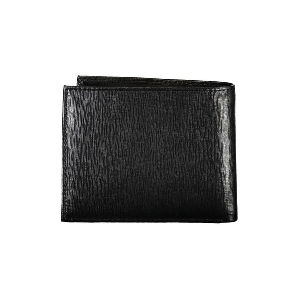 Elegante schwarze Lederbrieftasche mit RFID -Block