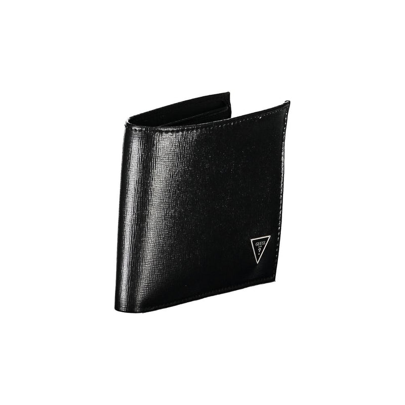 Elegante schwarze Lederbrieftasche mit RFID -Block