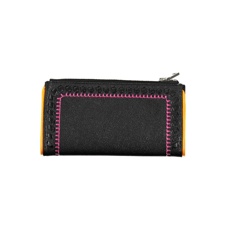 Elegante schwarze Brieftasche mit Zwei-Kompartiment