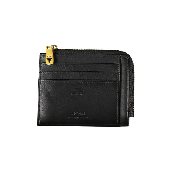 Billetera de cuero negro elegante con bloque RFID