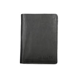 Elegant Black Leather Dual Compartment Wallet