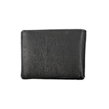 Elegantes schwarzes Leder mit Dual-Kompartiment-Brieftasche