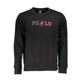 Chic Crew Neck Fleece Sweatshirt in Schwarz