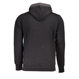 Schlankes Fleece -Sweatshirt mit Kapuzenflecken mit Kontrastdetails