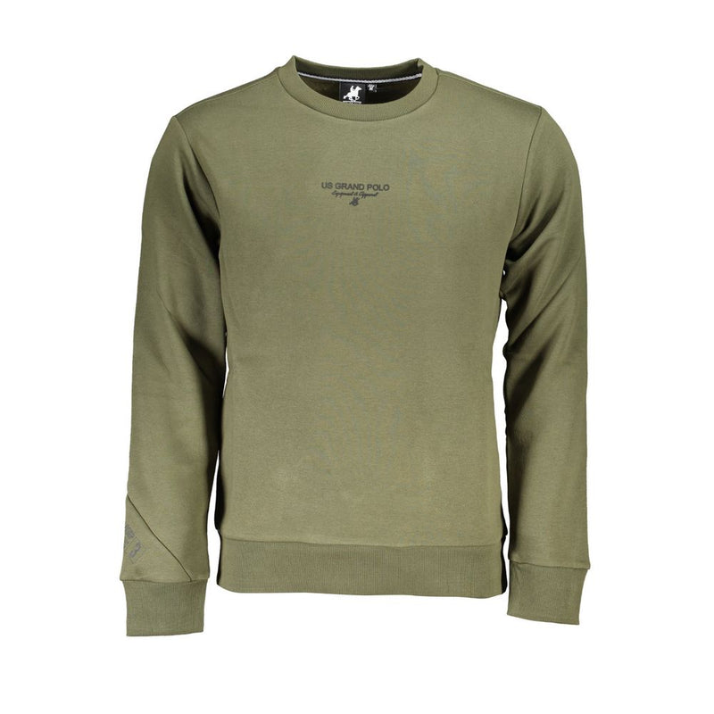 Vintage Green Crew Neck Fleece -Speatshirt