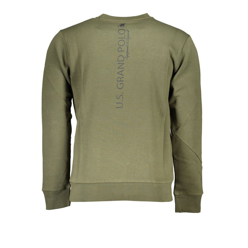 Vintage Green Crew Neck Fleece -Speatshirt