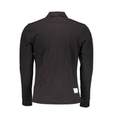 Elegante polo negro de manga larga para hombres