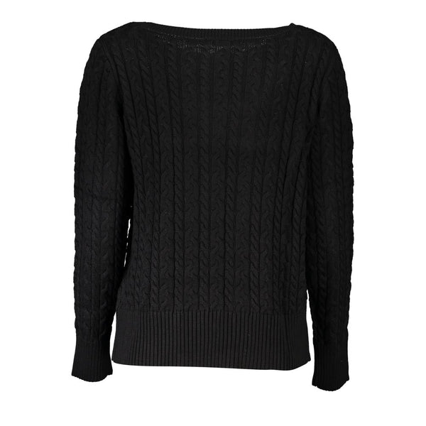 Maglione chic boat collo con dettagli di contrasto